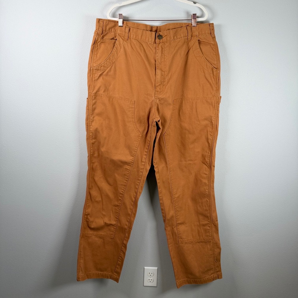 Guide Gear Mens 40x34 Brown Cotton Canvas Double Knee Carpenter Work Pants